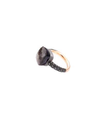 Pomellato Maxi-size Ring Rose Gold 18kt, Obsidian, Treated Black Diamond (horloges)
